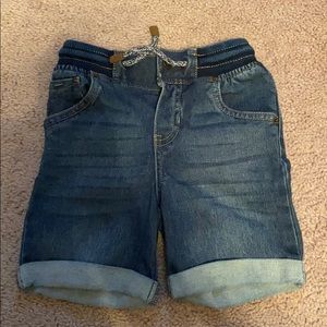 Denim jogger shorts